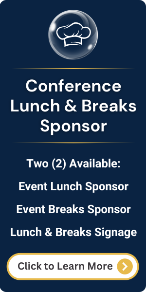 Sponsor benefits include lunch, break naming rights, and event signage